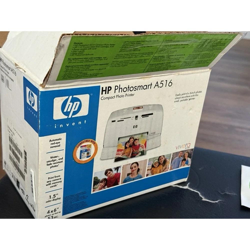 HP Photosmart A516 Digital Photo Inkjet Printer, Untested No Power Cord
